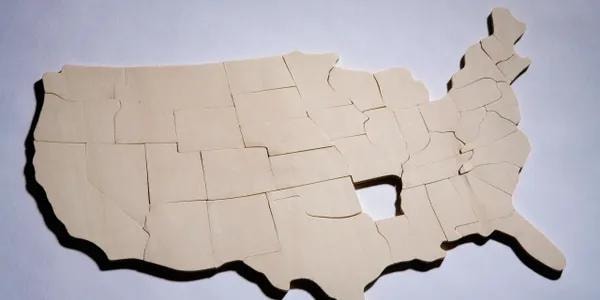 Puzzle map of the United States representing AAP's nationwide reach